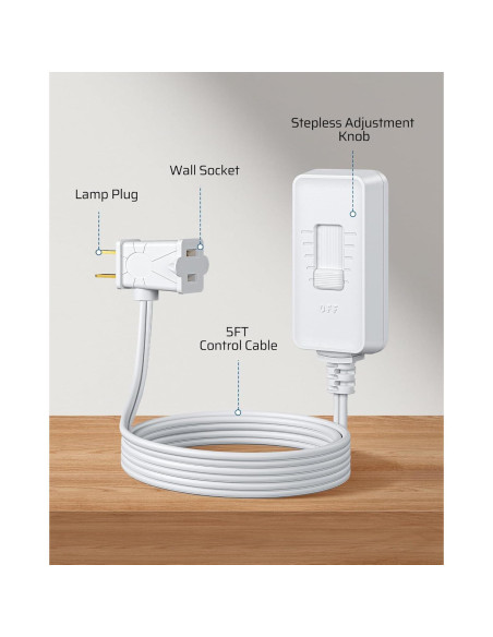 Regulador Enchufable DEWENWILS para Lámparas LED y CFL - 2 Paquete Regulador Enchufable DEWENWILS para Lámparas LED y CFL - 2 Paquete