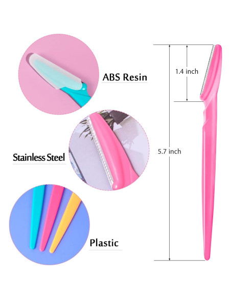 12 Cuchillas de Cejas HFATMOS - Exfoliantes Faciales 14.5 cm