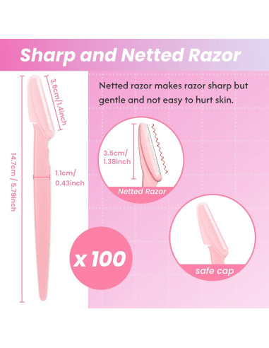 100 Cuchillas de Cejas Phafaloop con Cubierta Protectora