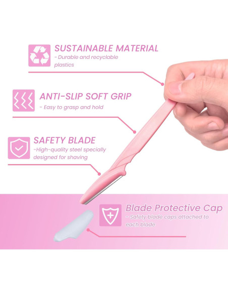 100 Cuchillas de Cejas Phafaloop con Cubierta Protectora