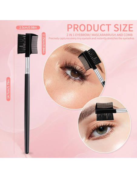 4 Piezas Cepillo y Peine de Cejas y Pestañas Yoizyfree