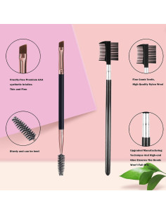 Conjunto de Cepillos de Cejas y Pestañas LJX - Angulado y Spoolie 2