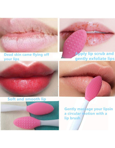 3 Cepillos Exfoliantes de Labios Silicona Doble Cara New Prominent