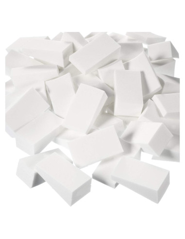 100 Esponjas de Maquillaje Sin Láttex TecUnite - Cuñas Blancas