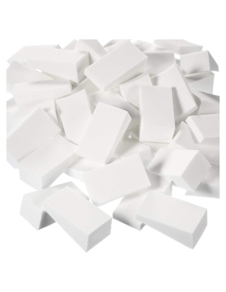 100 Esponjas de Maquillaje Sin Láttex TecUnite - Cuñas Blancas