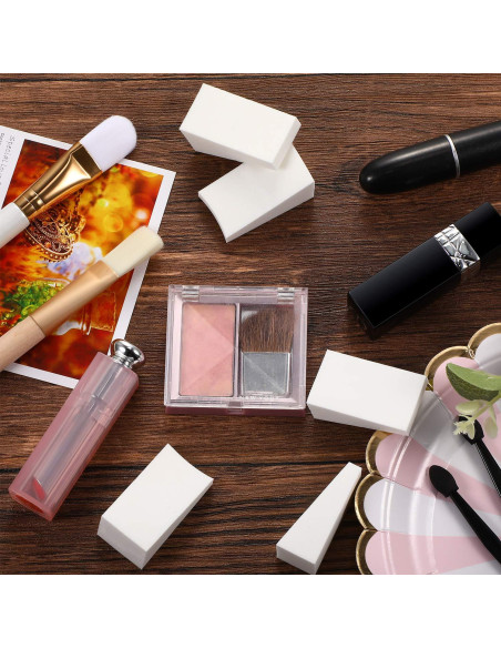 100 Esponjas de Maquillaje Sin Láttex TecUnite - Cuñas Blancas