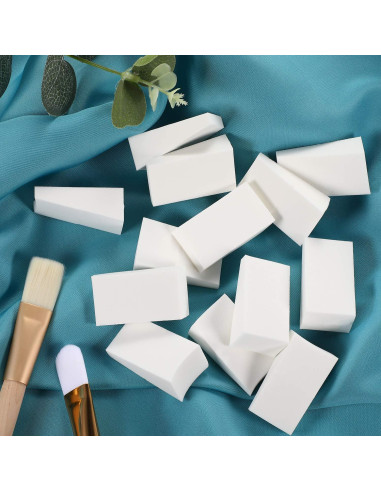100 Esponjas de Maquillaje Sin Láttex TecUnite - Cuñas Blancas