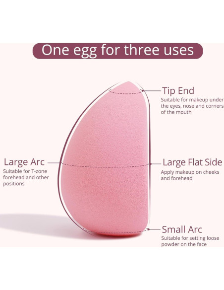 Esponjas de Maquillaje BEAKEY Dúo Rosa Libre de Látex 2 Unidades