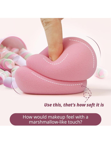Esponjas de Maquillaje BEAKEY Dúo Rosa Libre de Látex 2 Unidades