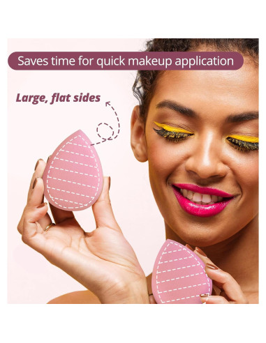 Esponjas de Maquillaje BEAKEY Dúo Rosa Libre de Látex 2 Unidades