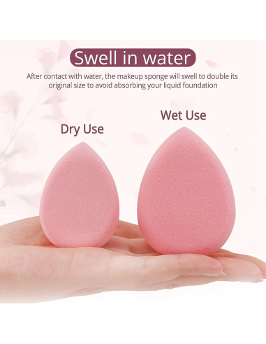 Esponjas de Maquillaje BEAKEY Dúo Rosa Libre de Látex 2 Unidades