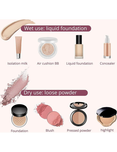 Esponjas de Maquillaje BEAKEY Dúo Rosa Libre de Látex 2 Unidades