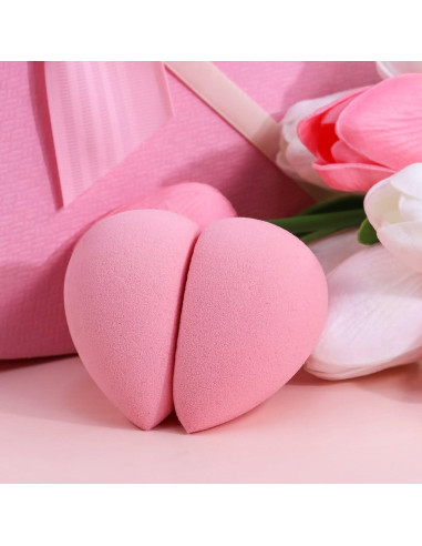 Esponjas de Maquillaje BEAKEY Dúo Rosa Libre de Látex 2 Unidades