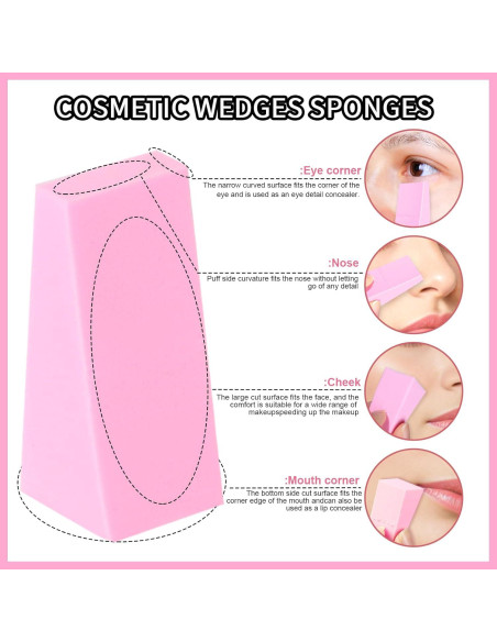 Esponjas de Maquillaje en Cuña Teenitor 48 Piezas Sin Látex