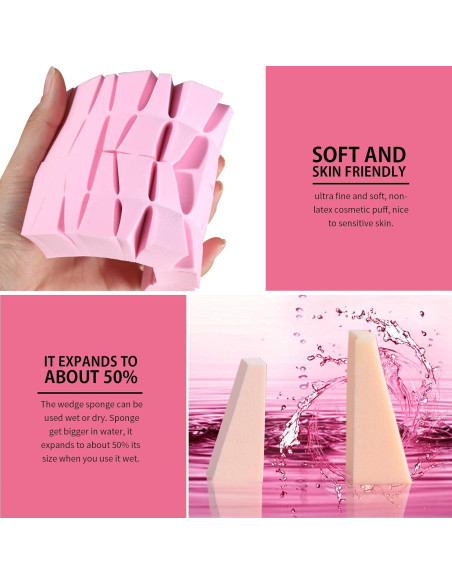 Esponjas de Maquillaje en Cuña Teenitor 48 Piezas Sin Látex