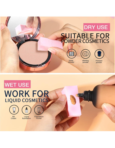 Esponjas de Maquillaje en Cuña Teenitor 48 Piezas Sin Látex
