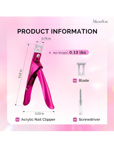 Cortador de Uñas Acrílicas MelodySusie Ajustable 18cm