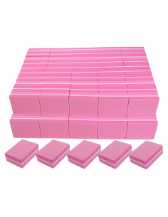 Bloques de Pulido de Uñas AhaTopia 100 Pcs Rosa Fucsia 100/180 Granos