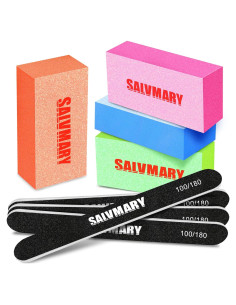 Kit de Manicura Profesional SALVMARY 8 Pcs - Archivos y Pulidores