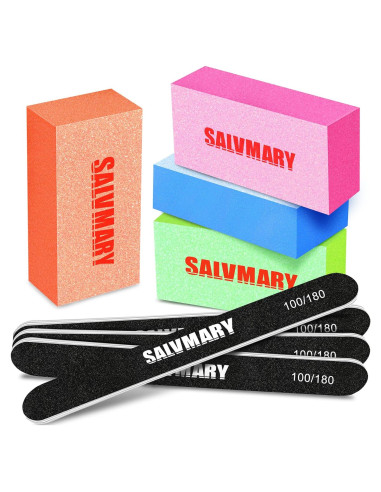 Kit de Manicura Profesional SALVMARY 8 Pcs - Archivos y Pulidores