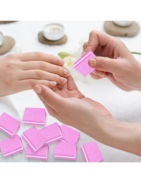 50 Esponjas Pulidoras para Uñas TKYZMS 100/180 Grit Doble Cara