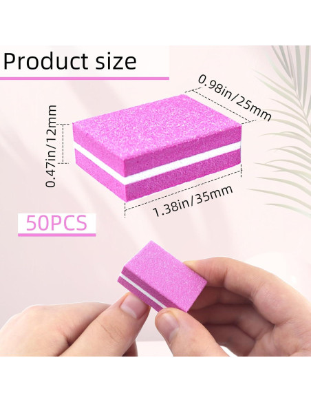 50 Esponjas Pulidoras para Uñas TKYZMS 100/180 Grit Doble Cara