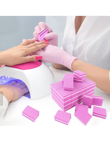 50 Esponjas Pulidoras para Uñas TKYZMS 100/180 Grit Doble Cara