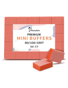 Bloques de Pulido de Uñas Maryton 80/100 Grano Naranjas - 50 Unidades