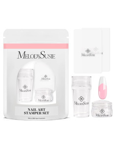 Kit de Estampado de Uñas MelodySusie 4PCS Silicona Transparente