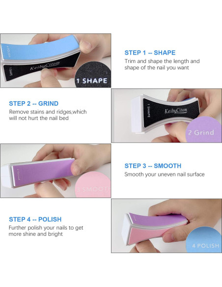 Bloque Pulidor de Uñas Keiby Citom - 4 Lados, 2 Pcs
