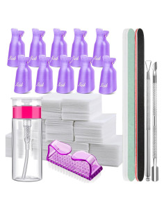 Kit de Quitaesmalte FANDAMEI 10 Piezas Morado 100ml