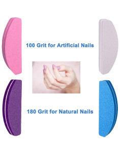 80 Piezas Bloques de Pulido de Uñas GigaGround Doble Cara 100/180 2