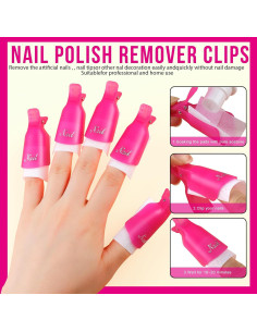Kit Removedor de Esmalte de Uñas Teenitor - 10 Clips, 115 Almohadillas 2