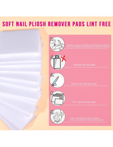 Kit Removedor de Esmalte de Uñas Teenitor - 10 Clips, 115 Almohadillas