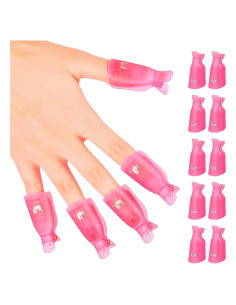10 Clips de Capuchón para Remoción de Esmalte Samnyte - Rosa