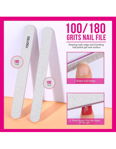 Kit Removedor de Esmalte de Uñas Teenitor - 10 Clips, 115 Almohadillas