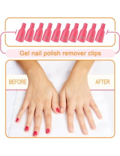 10 Clips de Capuchón para Remoción de Esmalte Samnyte - Rosa 2
