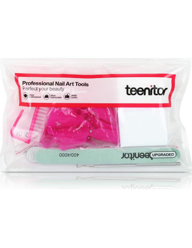 Kit Removedor de Esmalte de Uñas Teenitor - 10 Clips, 115 Almohadillas