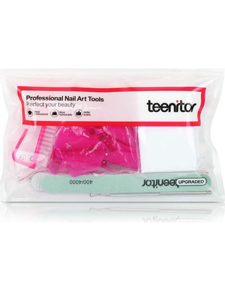 Kit Removedor de Esmalte de Uñas Teenitor - 10 Clips, 115 Almohadillas