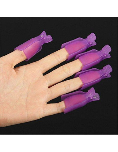 10 Piezas Clip Remover de Esmalte de Uñas Onwon Morado