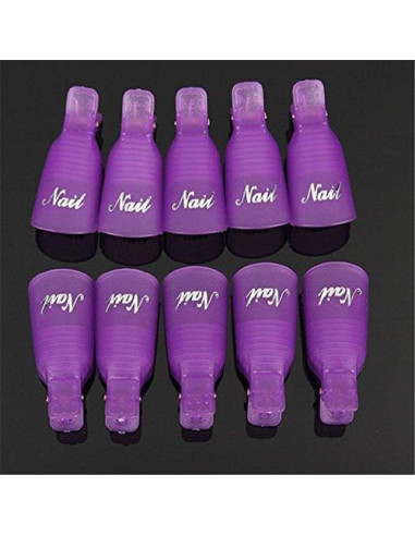 10 Piezas Clip Remover de Esmalte de Uñas Onwon Morado