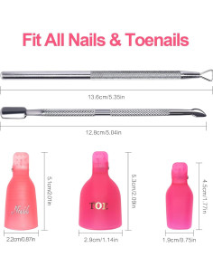 Kit de Clips Removedores de Esmalte de Uñas KAZI 22 Piezas Rosa 2