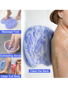 Alfombrilla de Exfoliación para Pies y Espalda DECKALY Gris y Púrpura 2