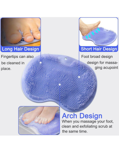 Alfombrilla de Exfoliación para Pies y Espalda DECKALY Gris y Púrpura