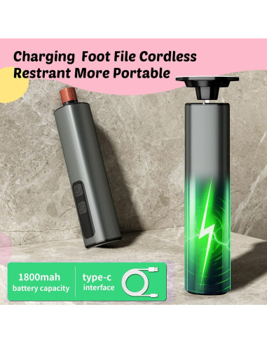 Removedor de Callos Eléctrico Dongguan FR10, 9 Velocidades, Carga Tipo-C