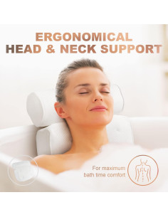 Almohada de Baño Vanstormy - Soporte Cuello y Espalda 38.8x33.4cm 2