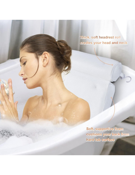 Almohada de Baño Vanstormy - Soporte Cuello y Espalda 38.8x33.4cm