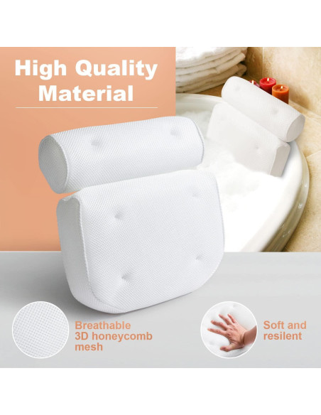 Almohada de Baño Vanstormy - Soporte Cuello y Espalda 38.8x33.4cm