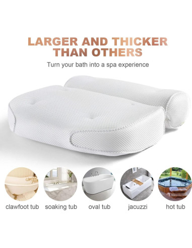 Almohada de Baño Vanstormy - Soporte Cuello y Espalda 38.8x33.4cm