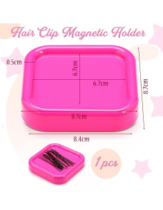 Soporte Magnético para Horquillas Rosa Tellegloww 9x9 cm 2